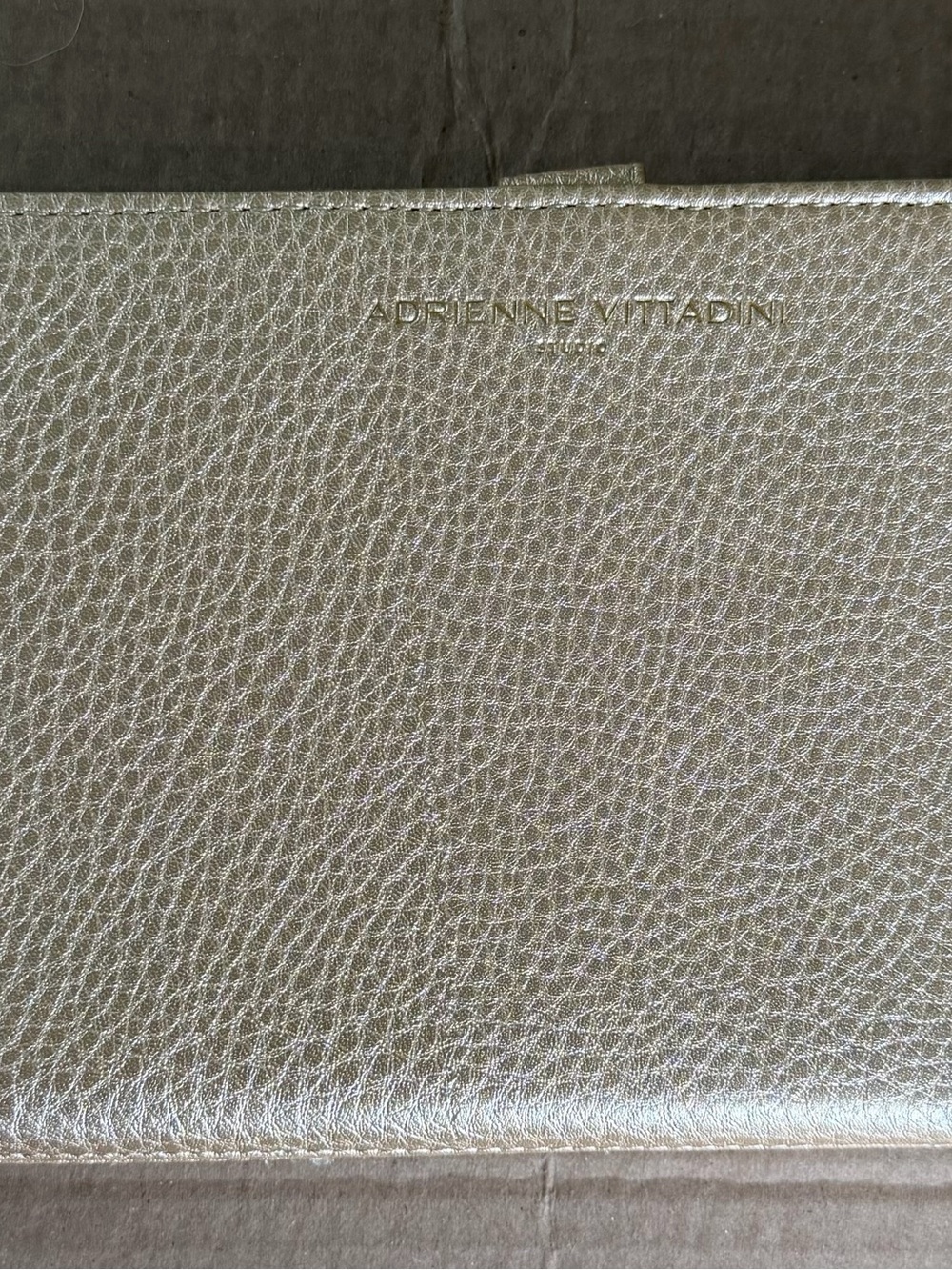 Adrienne Vittadini Champagne Leather Wristlet